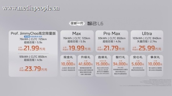 全新一代智己L6上市 售价19.99万元起